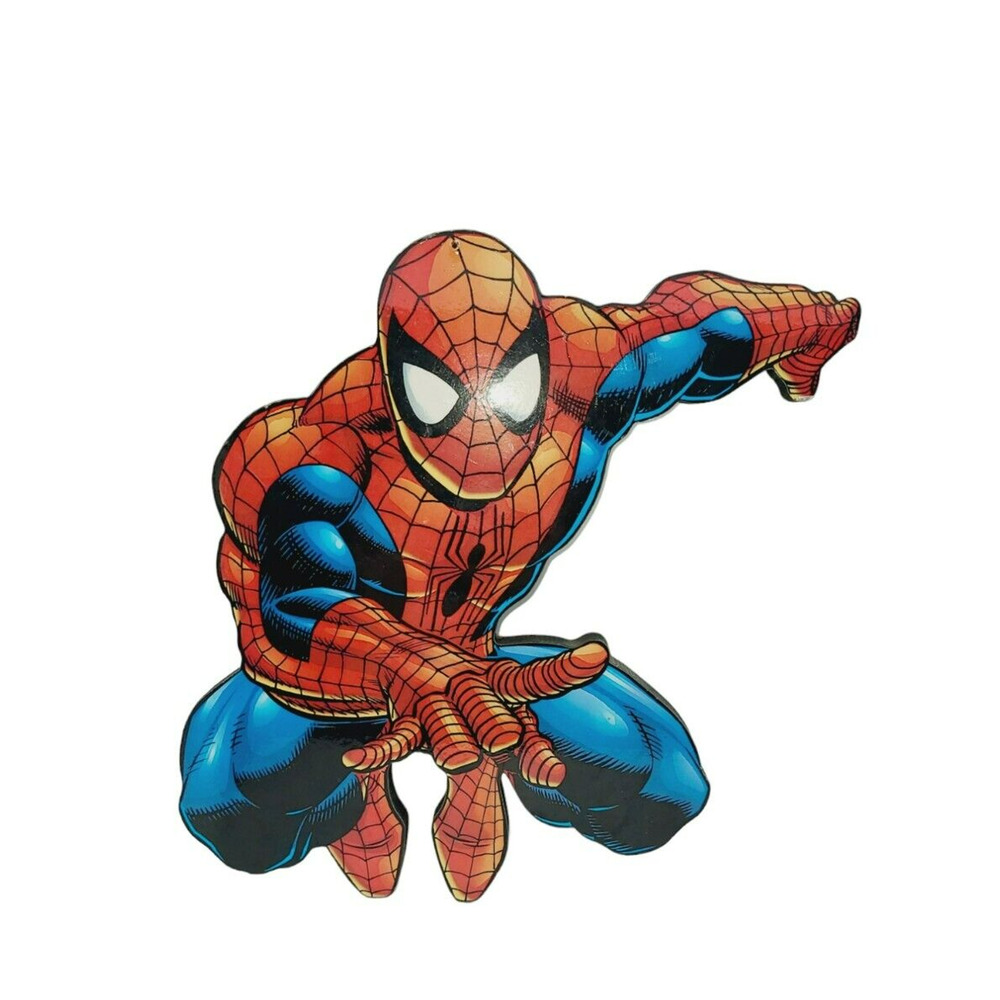 Vintage 1998 Marvel Comics Spider-Man Wall Plaque Decor Action Pose Collectible